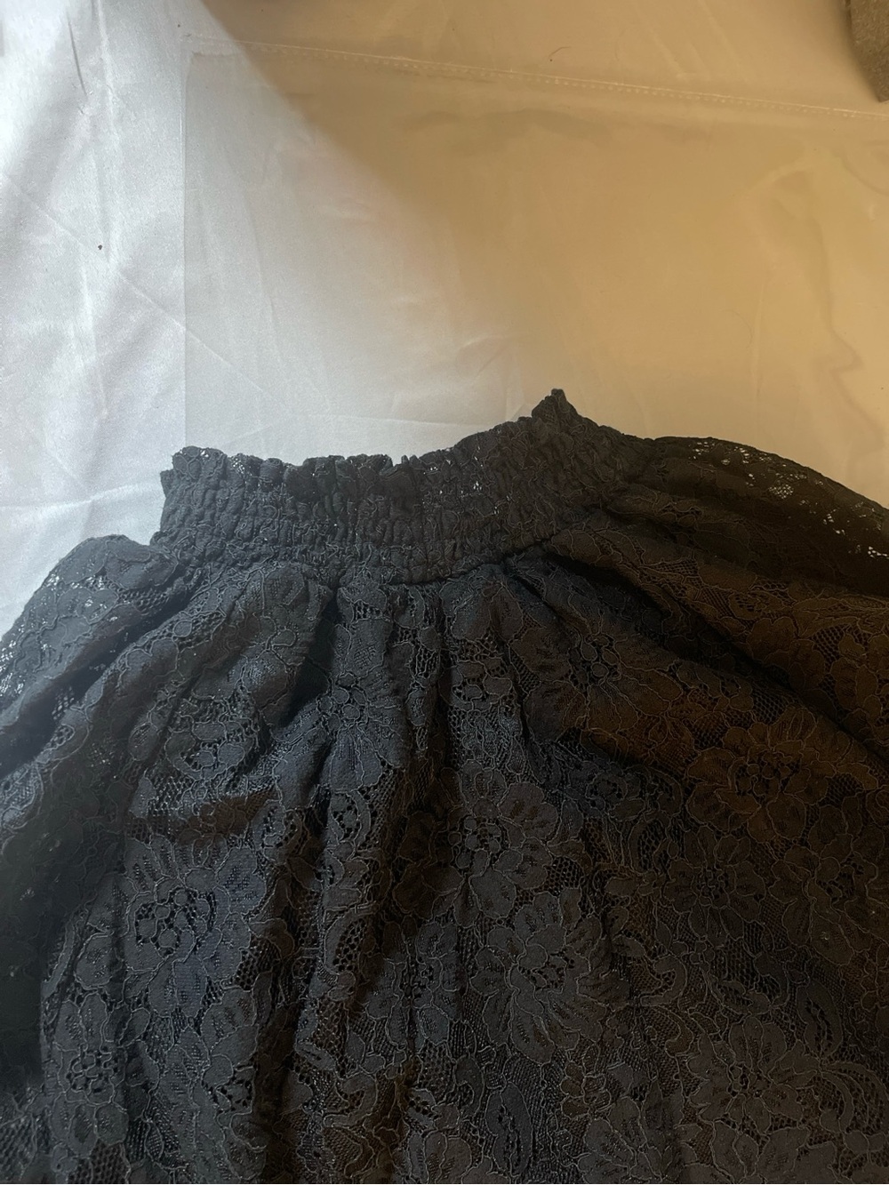 Black Lace Off Shoulder Blouse Boho Sheer Floral Long Sleeve Keyhole Back Top - Picture 6 of 13